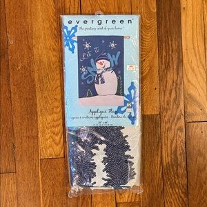 Evergreen Snowman Applique Flag 28x44